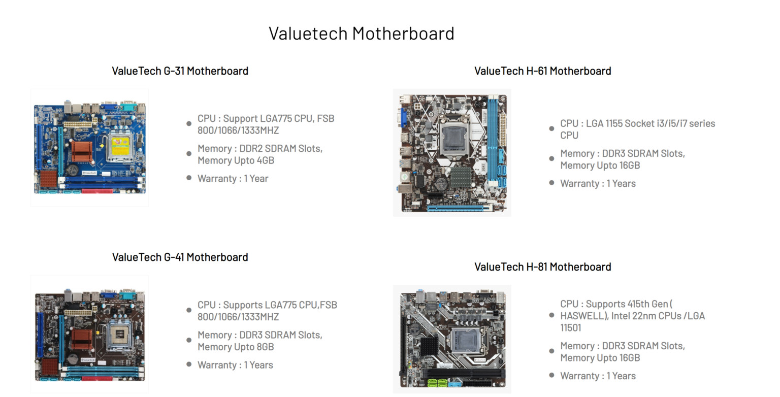 ValueTech Motherboards