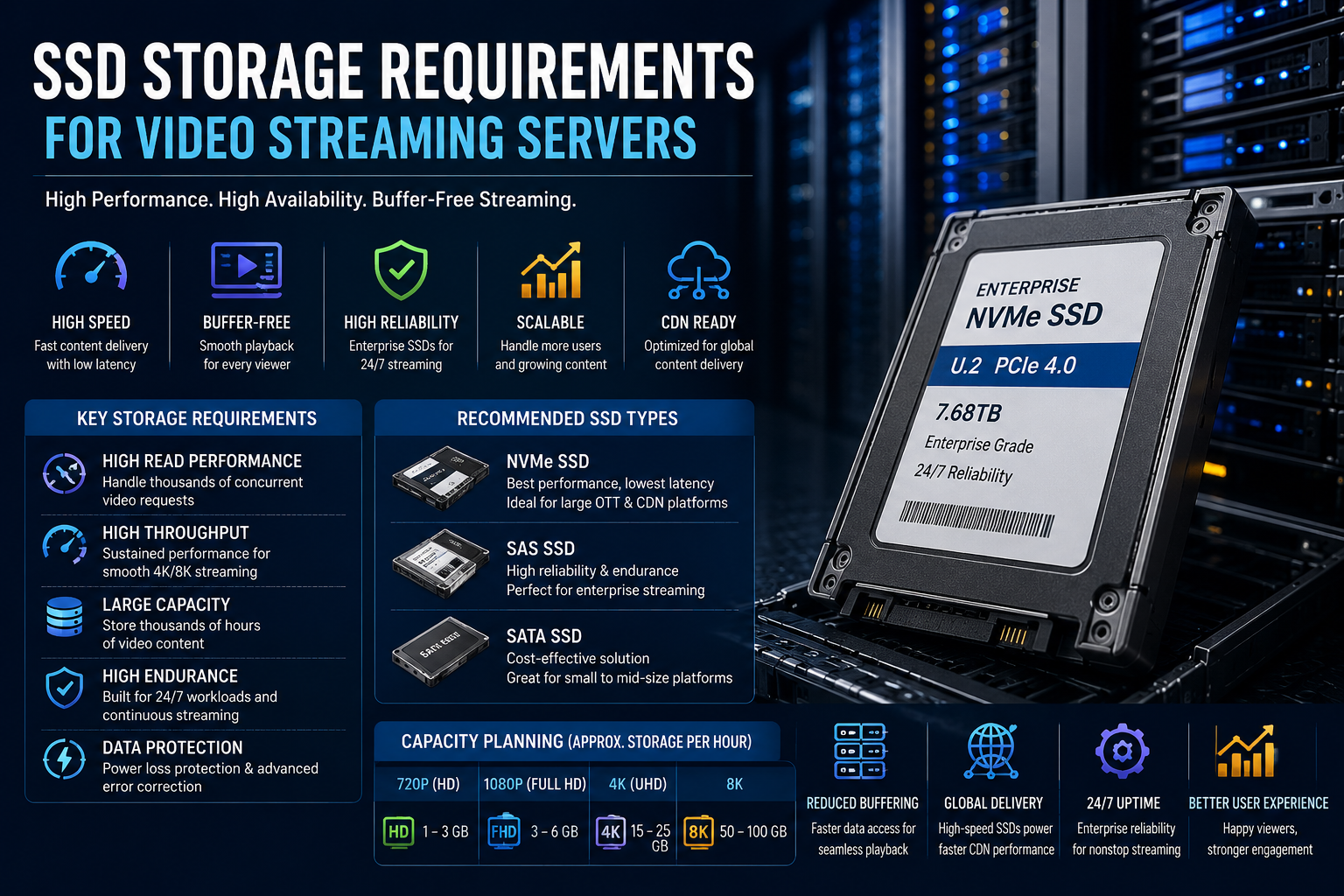 SSD Storage Requirements for Video Streaming Servers